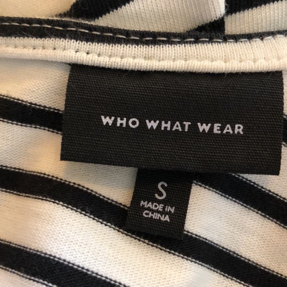Who What Wear Classic Black and White Stripe Round Neck Top Size Small - Picture 7 of 8